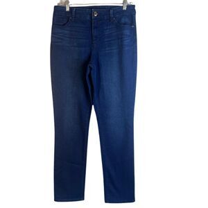 Bandolino Amy Straight Leg Denim Blue Jeans Dark Wash Size 6 Dressy Casual